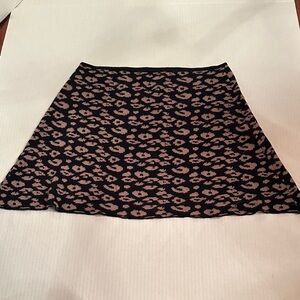 Stylish Tan and Black Animal Print Knit Mini Skirt
